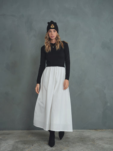 שמלה משולבת BLACK & WHITE