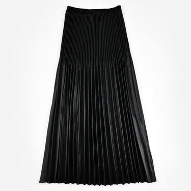 חצאית פליסה עור BLACK