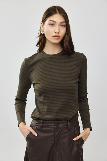 חולצת ריב פסים OLIVE