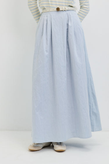 חצאית קפלים מתרחבת LIGHT DENIM