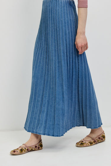 חצאית פליסה גינס BLUE DENIM