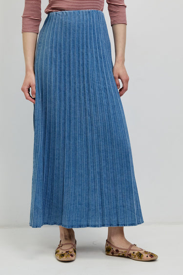 חצאית פליסה גינס BLUE DENIM