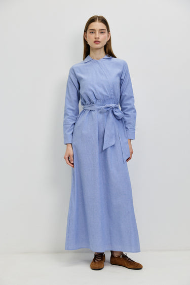 שמלת מעטפת פסים BLUE