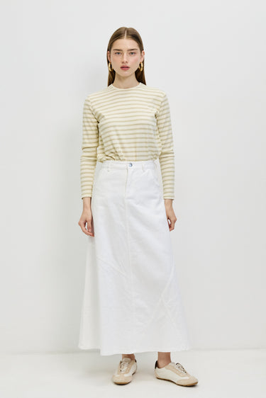 חצאית גינס חלקים WHITE