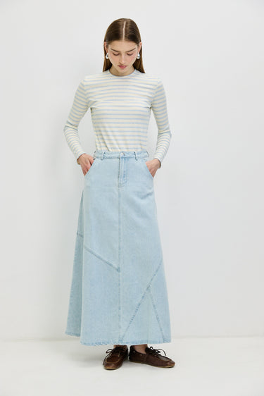 חצאית גינס חלקים LIGHT BLUE