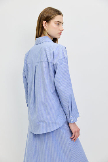 חולצת צווארון פסים מכופתר BLUE