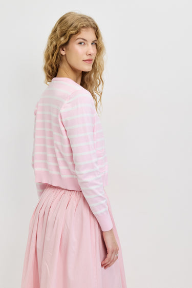 קרדיגן סריג ריב פסים PINK