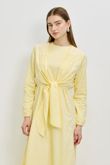 טופ קשירה רקום YELLOW