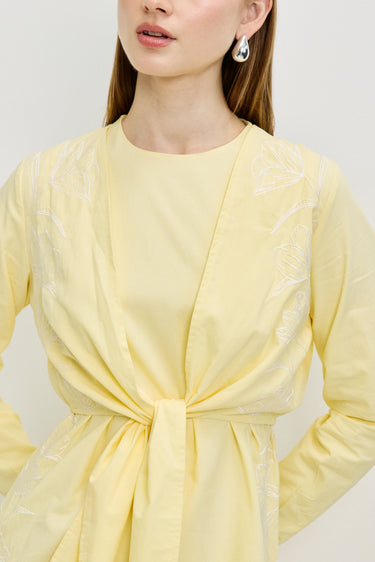 טופ קשירה רקום YELLOW