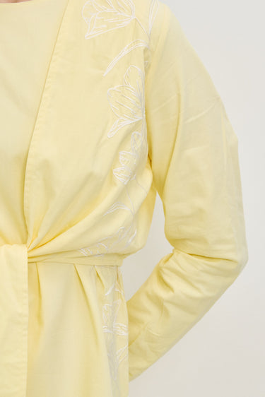 טופ קשירה רקום YELLOW