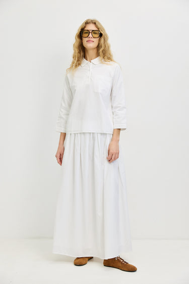 חצאית עם קפלונים במותן WHITE