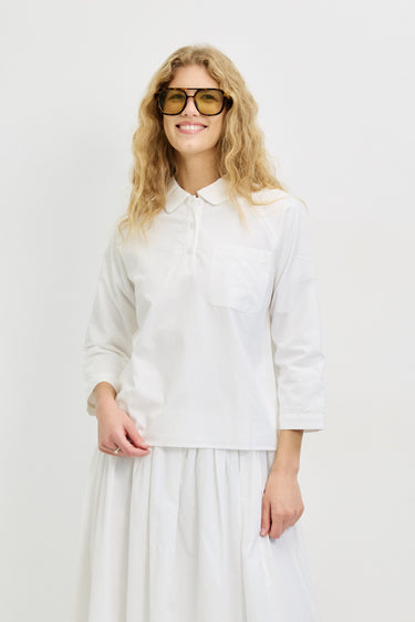 חולצת כותנה עם צווארון WHITE