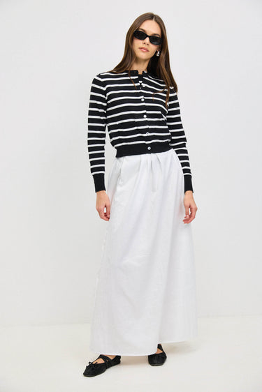 חצאית קפלים מתרחבת WHITE