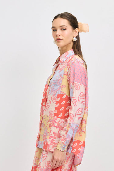 חולצה מכופתרת פייזלי PINK