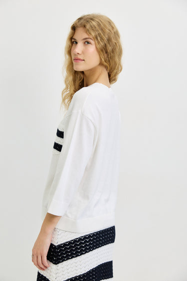 חולצת סריג עם כיס קרושה BLUE&WHITE