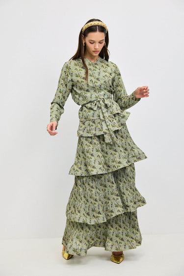 סט חצאית קומות וטופ מעטפת MINT