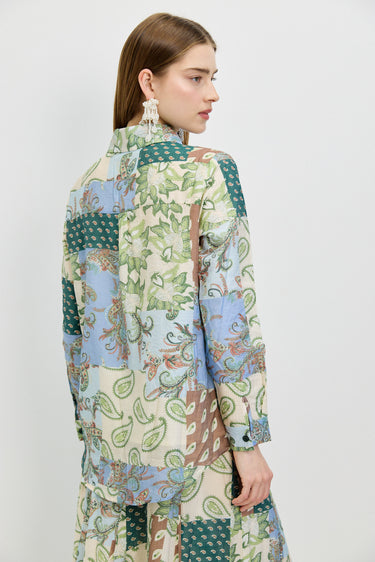 חולצה מכופתרת פייזלי LIGHT BLUE