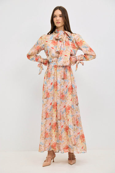 חצאית פרחונית אלגנטית ORANGE