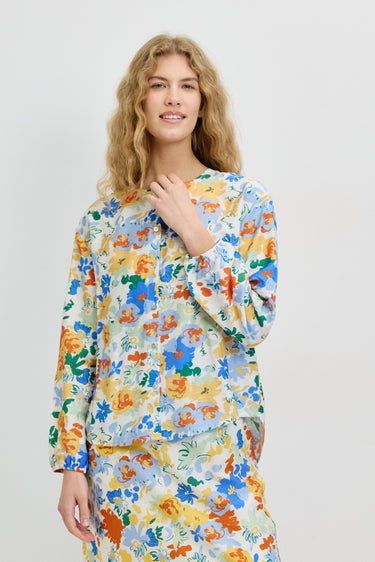 חולצת מכופתרת עם פרינט BLUE