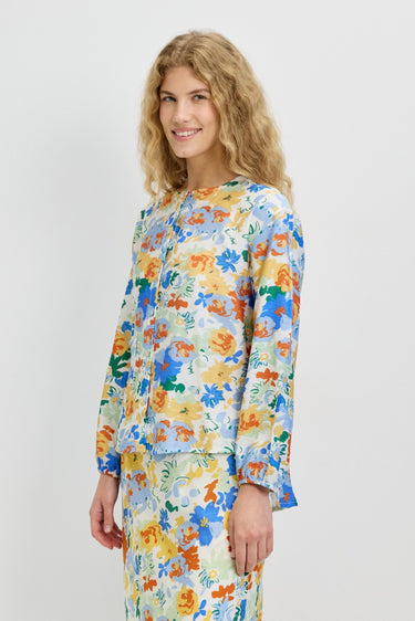 חולצת מכופתרת עם פרינט BLUE