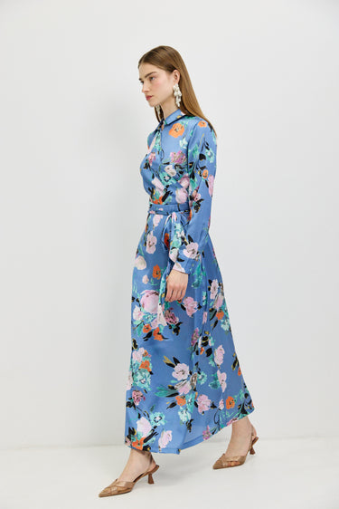 שמלת מעטפת פרינט BLUE