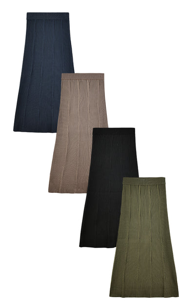 חצאית חלקים מקסי סריג