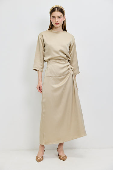 חצאית סאטן עם כיווץ CHAMPANGE