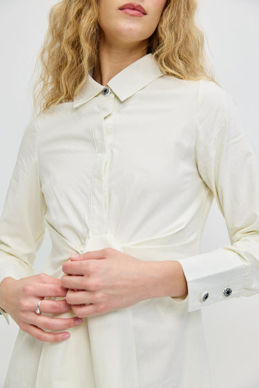 שמלת רקמה קשירה WHITE