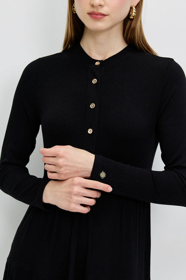 שמלה שחורה ריבס קומות BLACK