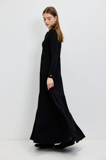 שמלה שחורה ריבס קומות BLACK
