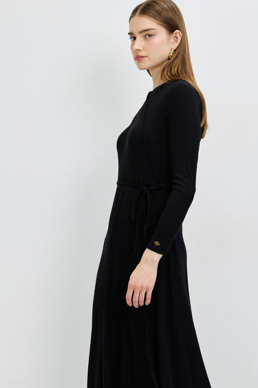 שמלה שחורה ריבס מעטפת BLACK