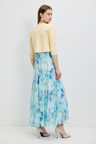 סרפן שיפון עם הדפס TIE DYE SPOTS