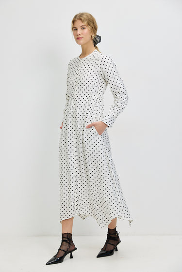 שמלת נקודות WHITE