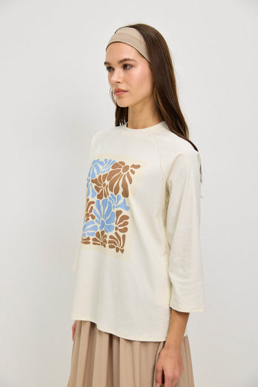 חולצת אוברסייז עם פרינט PRINT BROWN