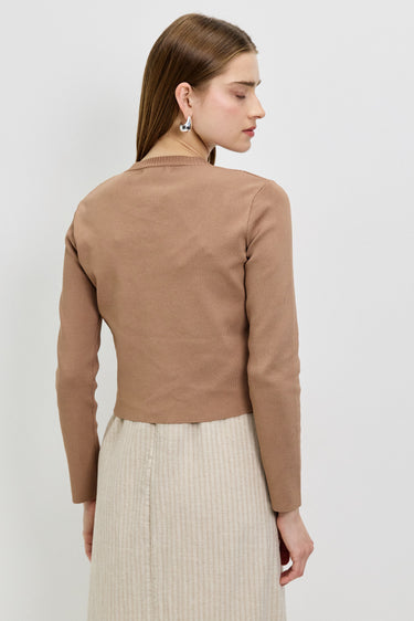 קרדיגן אלגנט עם כפתורים BROWN