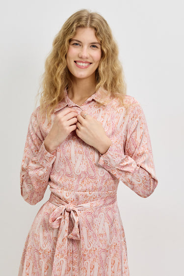 שמלת שיפון כפתורים PINK