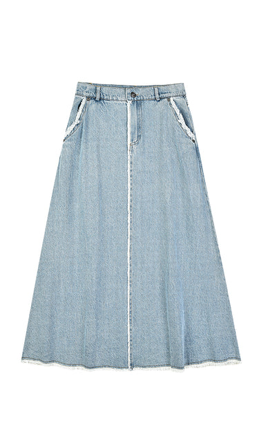 חצאית ג'ינס עם פרנזים