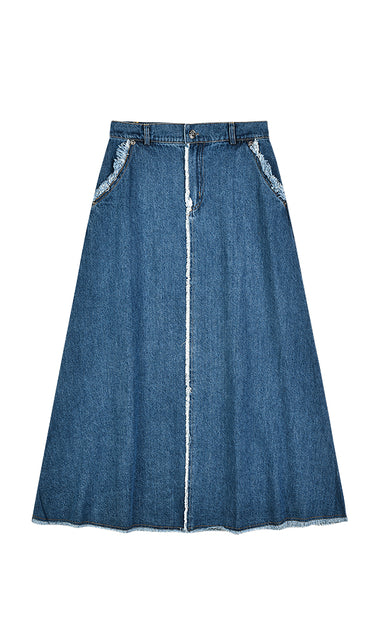 חצאית ג'ינס עם פרנזים