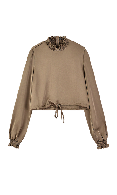 טופ קרופ סאטן עם קשירה