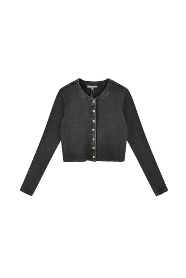 קרדיגן קצר וואש BLACK