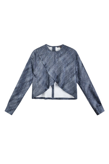 טופ קרופ מעטפת סאטן ג'ינס