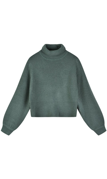 גולף סריג עם שרוול נפוח EMERALD
