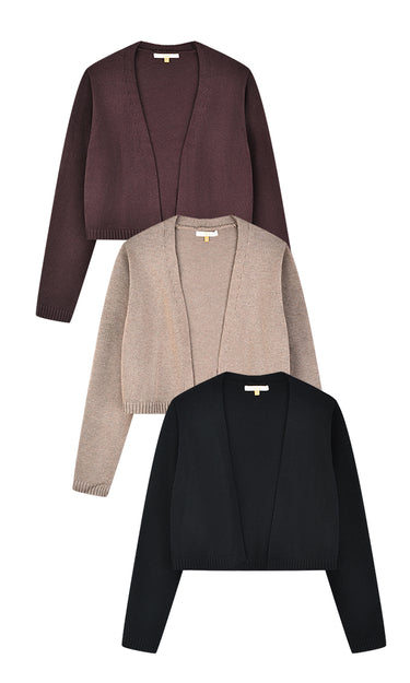 קרדיגן סריג פתוח BLACK