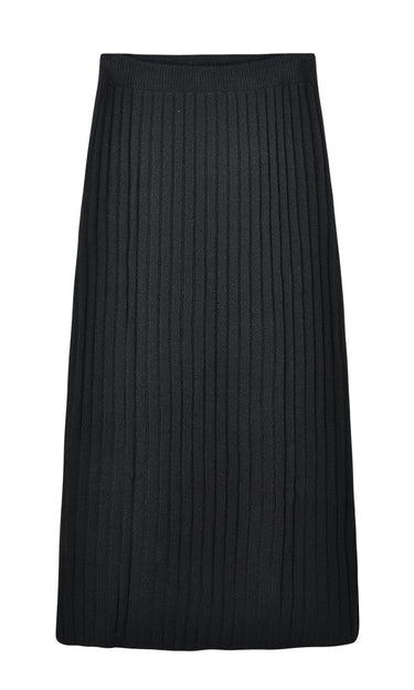 חצאית סריג ריב ישרה BLACK