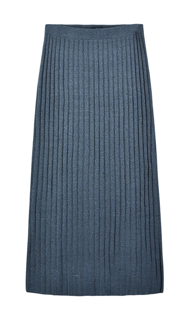 חצאית סריג ריב ישרה TEAL