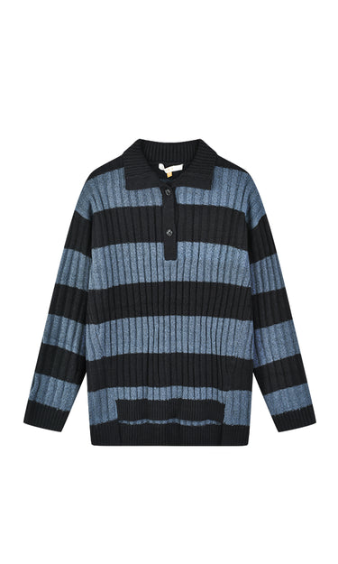 סריג פולו פסים TEAL