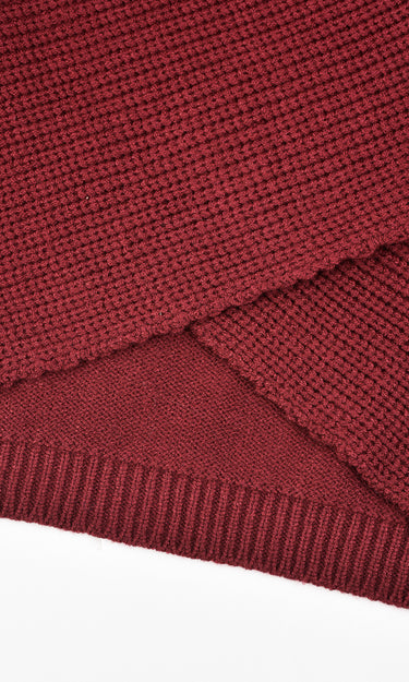 טופ קריסקרוס סריג BURGUNDY