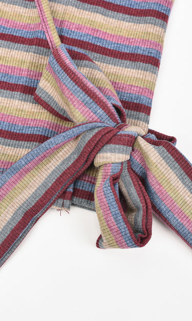 חולצת בייסיק דמוי מעטפת BURGUNDY