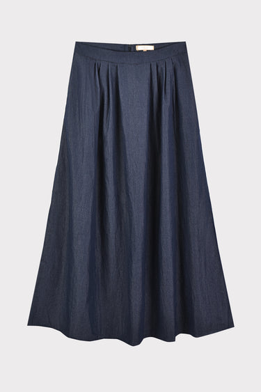 חצאית קפלים מתרחבת DARK DENIM