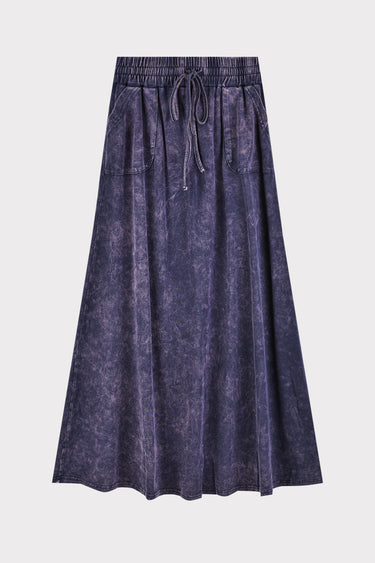 חצאית וואש גזרת A עם כיסים INDIGO